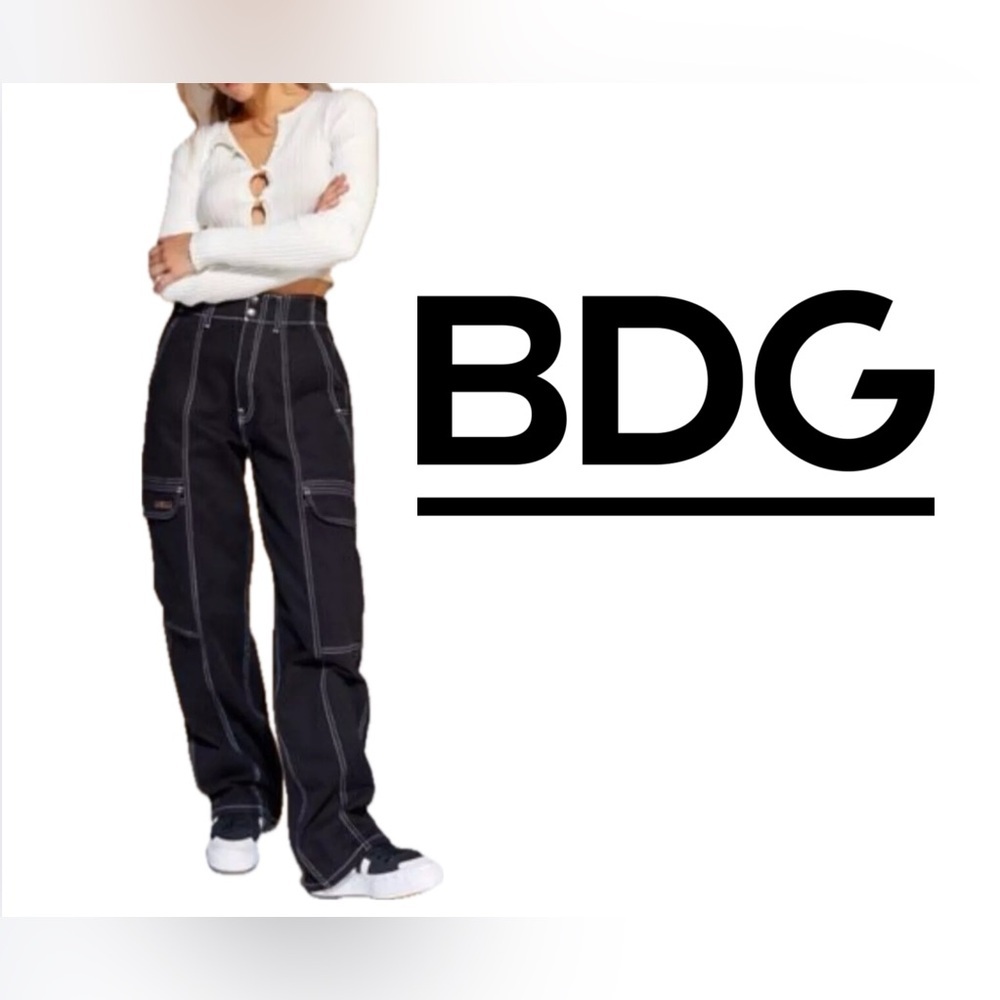BDG Black Urban Outfitters UO BDG Slouchy Skater Cargo Pants Size 28